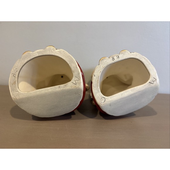 VTG 1988 Two Hand Painted Ceramic Kissing Angels Figurine 8" Christmas - Picture 7 of 7